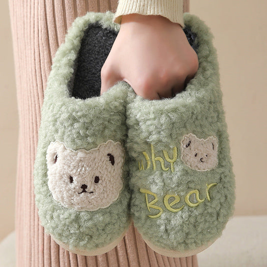 Unisex Bear Plush Indoor House Slippers