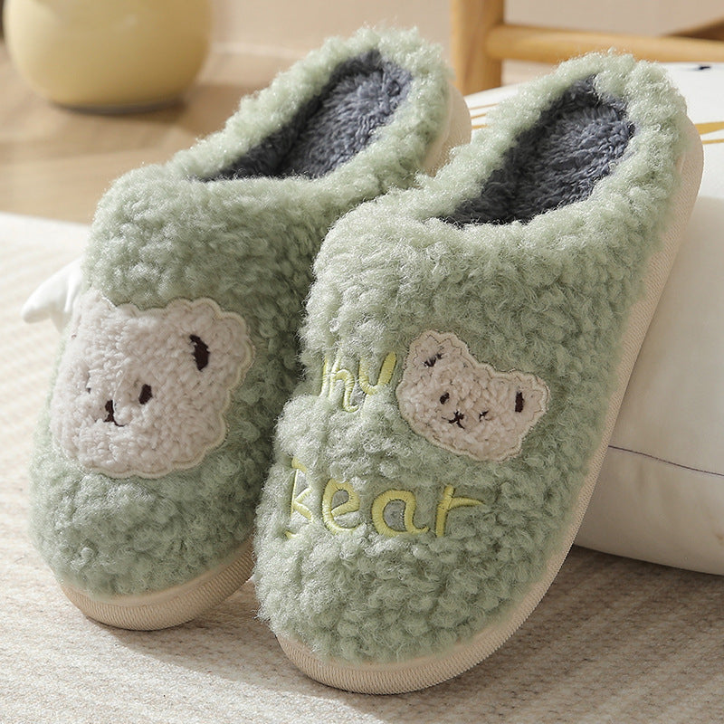 Unisex Bear Plush Indoor House Slippers