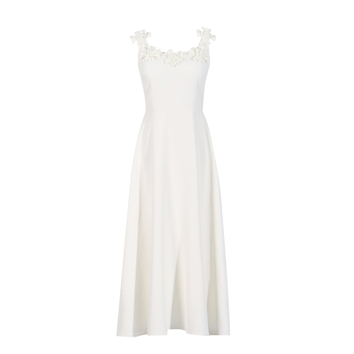 Fall Elegant Elegant Sweet Heavy Industry Three Dimensional Floral Long Patchwork Strap Dress for Women