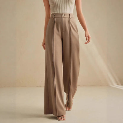 Office All Matching Solid Color Slim Fit Suits Pants High Waist Drape High Grade Wide Leg Women Work Pant